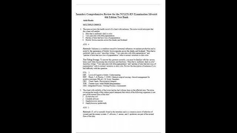 Test Bank for Saunders Comprehensive Review for the NCLEX-RN Examination Silvestri 6th Edition