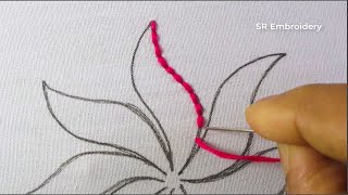 Hand Embroidery Amazing Crochet Knitting Trellis Stitch Embroidery Needle Easy 3D Flower Sewing Tuto