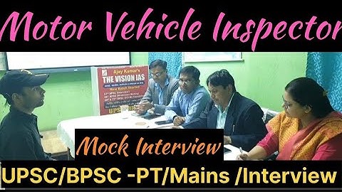 |BPSC MVI Mock Interview|BPSC Motor vehicle Inspector |Bihar MVI |The Vision IAS |