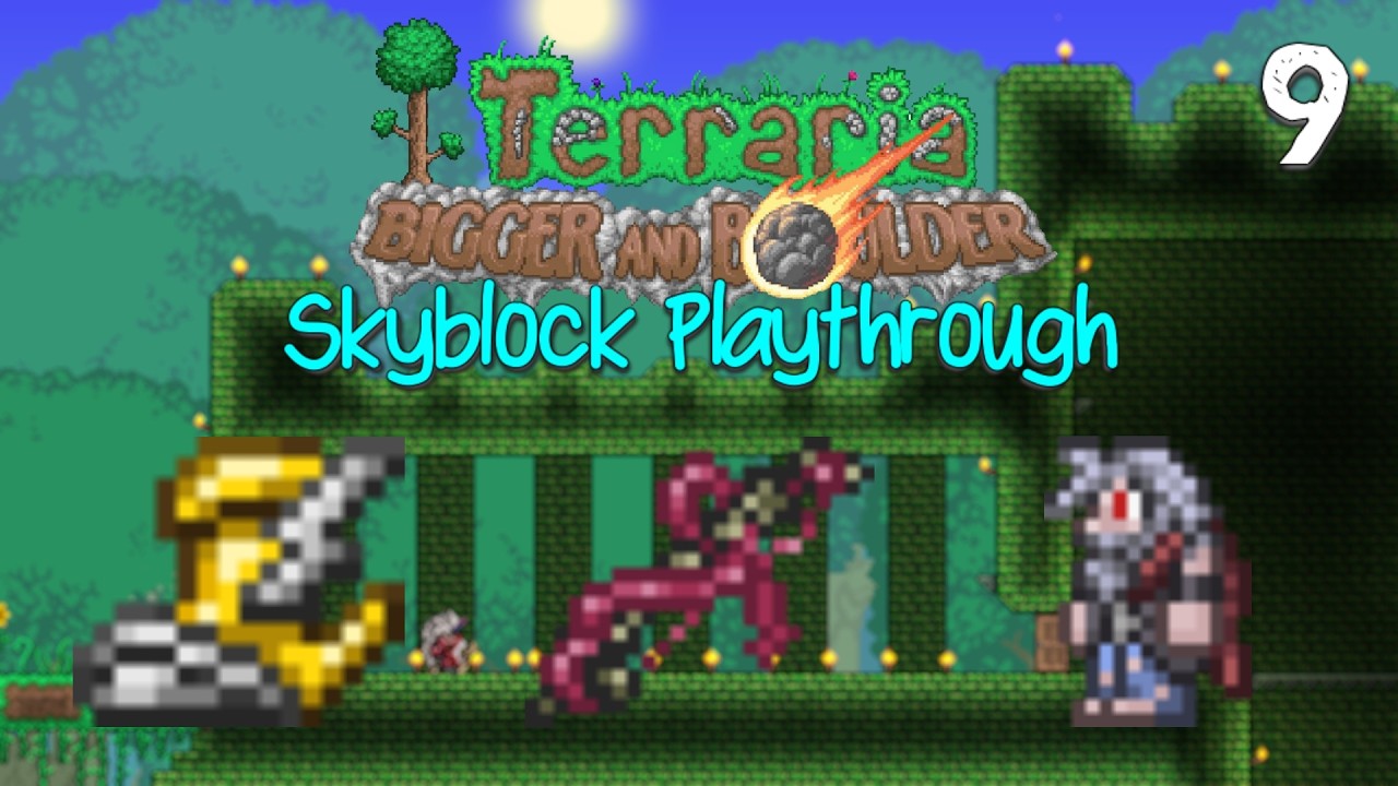Jungle Upgrades & Dungeon Building! - Terraria 1.4.5 Skyblock #9