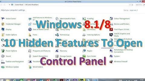 Best 10 Ways To Open Control Panel In Windows 8/8.1