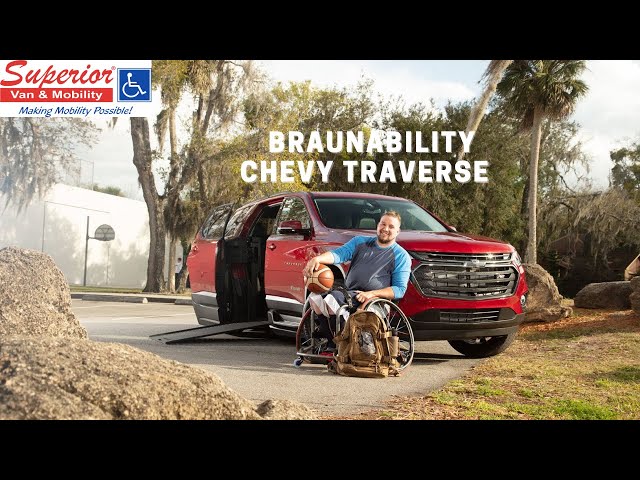 Wheelchair User Demonstration of the BraunAbility Chevrolet Traverse  Wheelchair Accessible SUV 