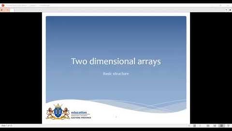 Grade 12 - IT  | Two Dimensional Arrays