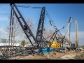 Opbouwen van de Liebherr LTM 11200 in de haven van Rotterdam