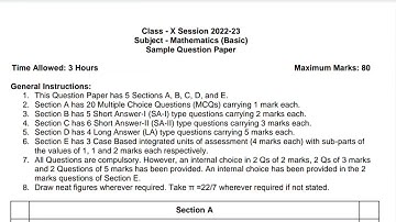 sample paper maths basic full solution class 10 2023