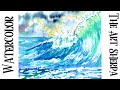 How to Paint Watercolor Splashy Foamy Wave Step by step | The Art Sherpa