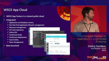 WSO2Con EU 2015 : A Complete Platform for Applications in a Connected Enterprise