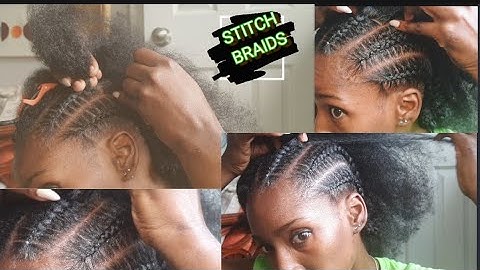 How to Stitch braid: USING NAILS | Stitch braids on myself ~ Beginner Friendly Hack on natural hair