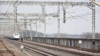 東北新幹線 E2系+E3系やまびこ・つばさ138号 那須塩原駅通過 2016年3月6日