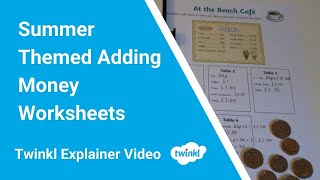 Summer Themed Adding Money Worksheets