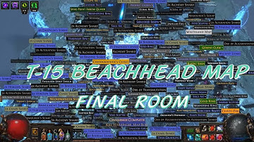 Path of Exile | T15- The Beachhead Harbinger Map (map drops &final room )