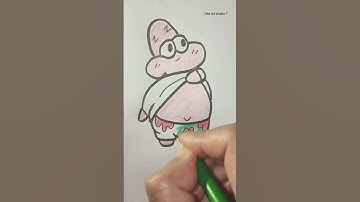 How to Draw Cute Patrick Star 💕 | Easy Step by Step #PatrickStar #CuteDrawing#art#shorts#drawing