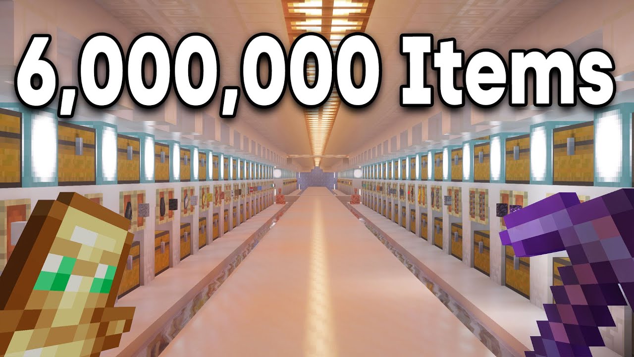 This Room Holds 6,220,800 Items in Hardcore Minecraft