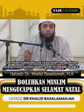 BAGAIMANA HUKUM MUSLIM MENGUCAPKAN SELAMAT NATAL  -  USTADZ KHALID BASALAMAH  #shorts