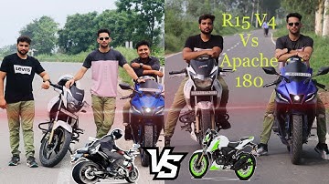 Drag Race of R15 V4 || Vs || Apache 180 ( See The Real Winner 🏆 of Race ) Unexpected Results 😳😟.