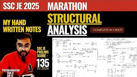 STRUCTURAL ANALYSIS MARATHON | RRB JE Topper Notes | SSC JE Qualified Twice | Complete Revision