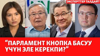 "Парламент кнопка басуу үчүн эле керекпи?". Жогорку Кеңештин салмагы жана санаасы