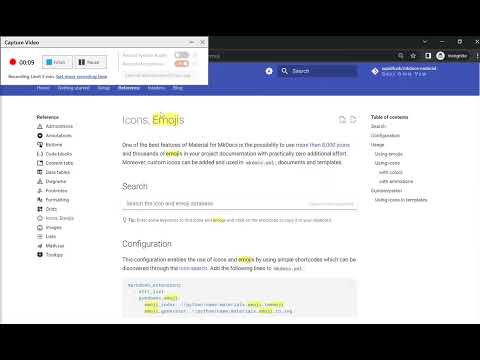 emojis path mkdocs