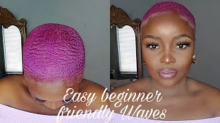 Easy Beginner friendly Waves on 4C hair | TWA| Female Waver| SOUTH AFRICAN YOUTUBER| KAMOGELO M