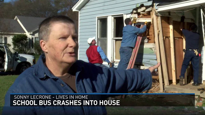 Gilmer ISD Bus Crashes into home