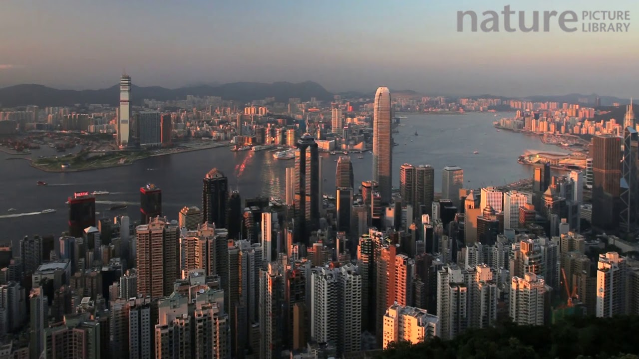 footage of chernobyl Panning shot across the business district of Hong Kong, showing the Bank of China Tower, 2 Internati