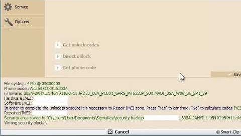 Video tutorial for the unlock operation of the Alcatel OT-255 phone model Sigma Key Support