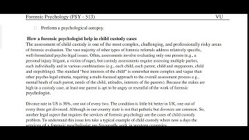 PSY513 Lecture 2 Forensic Psychology Short Lecture VU Lectures