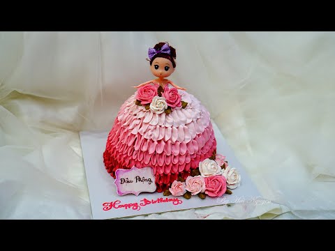 Bánh Kem Búp Be Màu Hồng - Decorate Easy Nice Barbie Doll Cake | Dễ dàng Trang Trí Bánh Búp Bê Trang Trí Hoa Nhẹ Nhàng Xinh Xắn