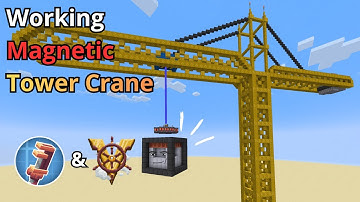 Working MAGNETIC Tower Crane | Create mod & Valkyrien Skies