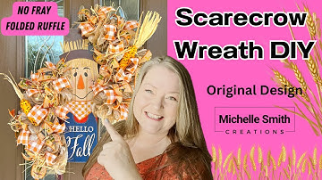 Scarecrow Wreath DIY Get Ready For Fall Wreath Tutorial My No Fray Folded Ruffle Method 10" Mesh