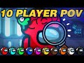 HUGE Brain Detective Plays in Among Us! (10 players, ALL perspectives!)