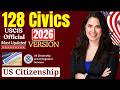 2026, New 128 Civics Test Questions and Answers I U.S. citizenship interview I N400 Interview #n400