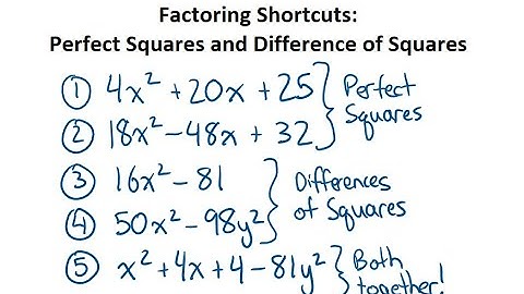 Factoring Shortcuts: Perfect Squares and Difference of Squares