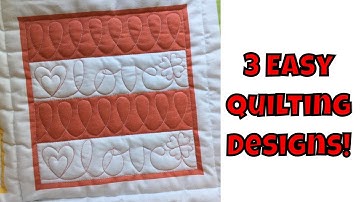 Three Easy Machine Quilting Designs - Beginner Quilting Tutorial with Leah Day