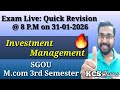 Exam Live Investment Management