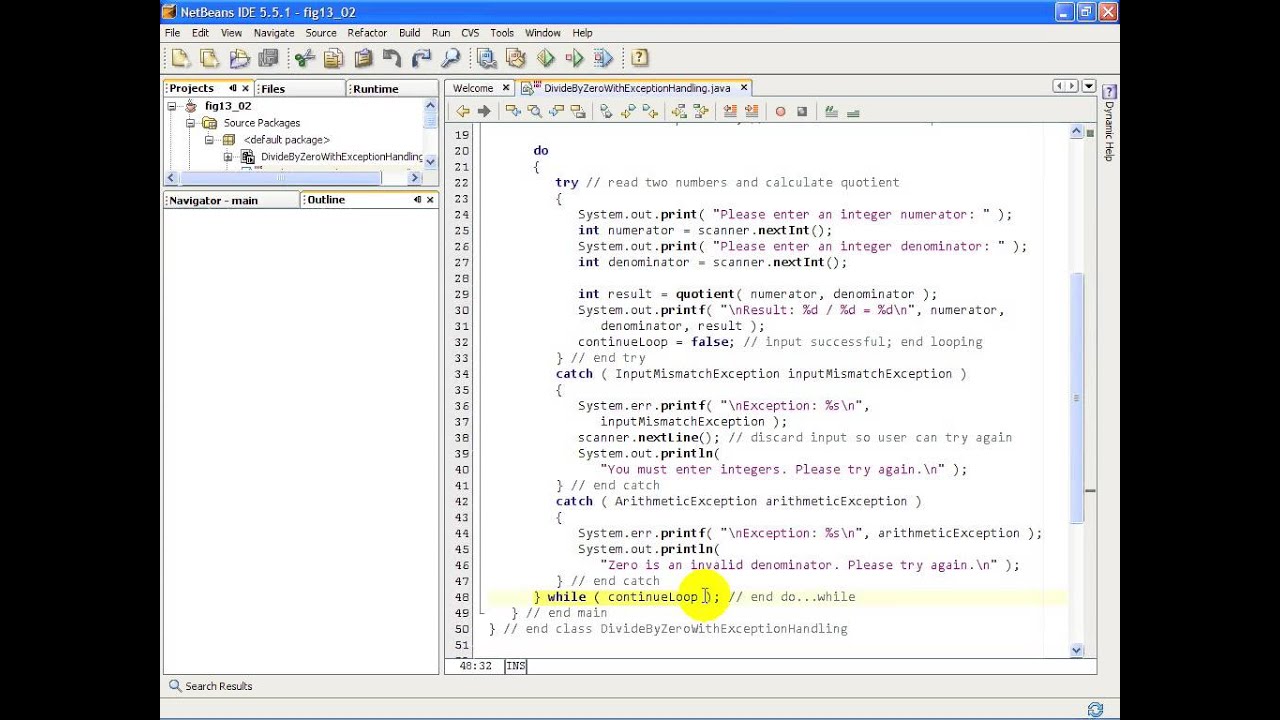 F L Dividebyzerowithexceptionhandling Java Arithmetic And Input Mismatch Exceptions Youtube