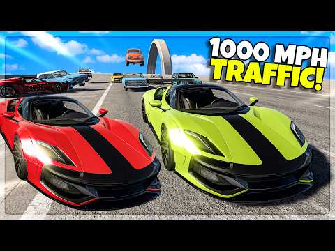 We Tried to Race Against 1000 MPH Traffic in BeamNG Drive?!