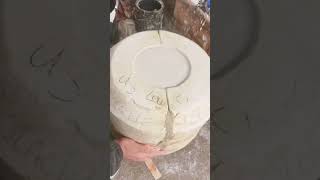 Filling the large #plaster #mould #slipcast #ceramic #mrceramic #ceramicpottery #pottery #handmade