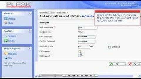 Cari.net -Creating A Web User In PLESK