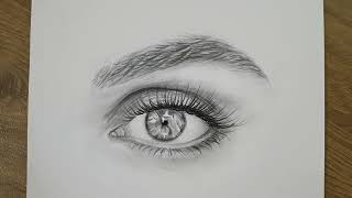 Gerçekçi Karakalem Göz Kaş Nasıl Çizilir 1/Çizim/Sketch/ Kalemçizimi