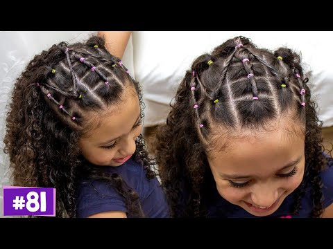 Penteado Infantil facil SEMI-PRESO para cabelo cacheado #81 I Sr e Sra  Martinez 