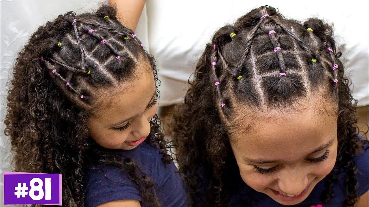 Penteado Infantil facil SEMI-PRESO para cabelo cacheado #81 I Sr e Sra  Martinez 