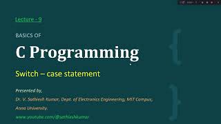 Lecture - 9_Switch case statements