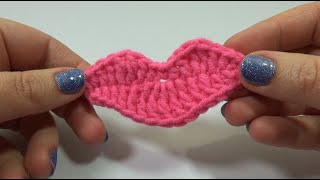 crochet lips applique free pattern by marifu6a