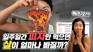 ‘피자만’ 일주일 먹었을 때 다이어트가 될까? 🍕양조절vs탄단지 #충격반전