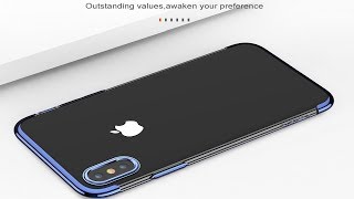 iPhone X Shiny Electro Plating Clear Chrome Soft Case 1003