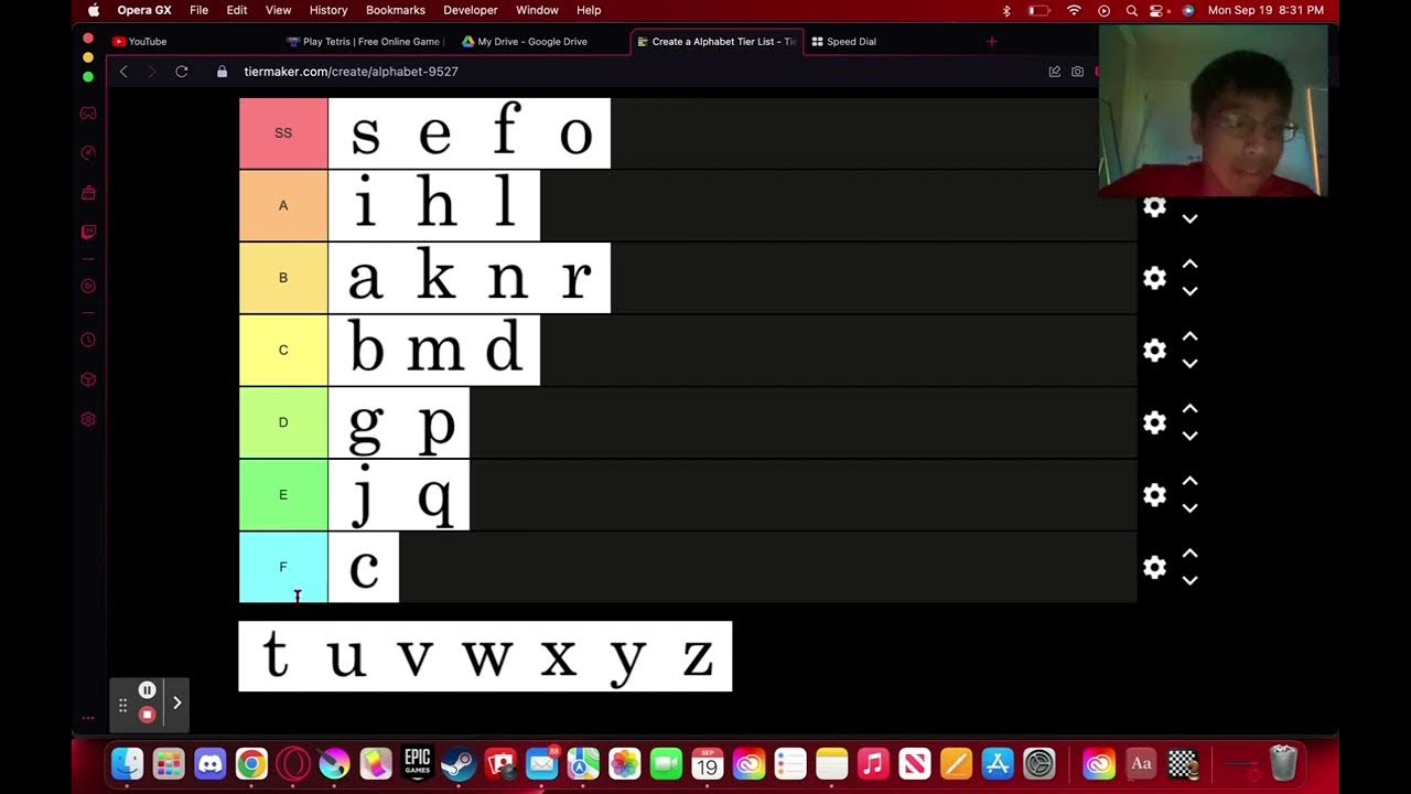 Alphabet letter ranking YouTube
