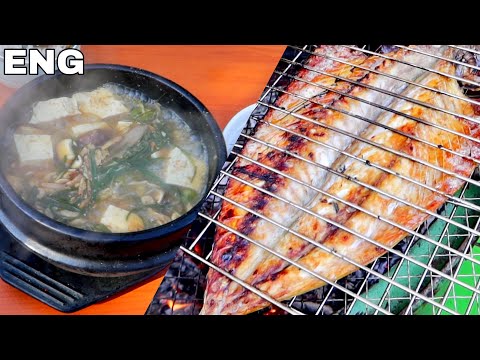 [인아의 삼시세끼 가을편#1] 아침부터 고등어 <strong>석쇠구이</strong> 직접 구워 먹어봤습니다..!! (feat.된장찌개)