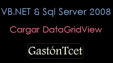 vb.net & sql server 2008 || Cargar DataGridView Basico
