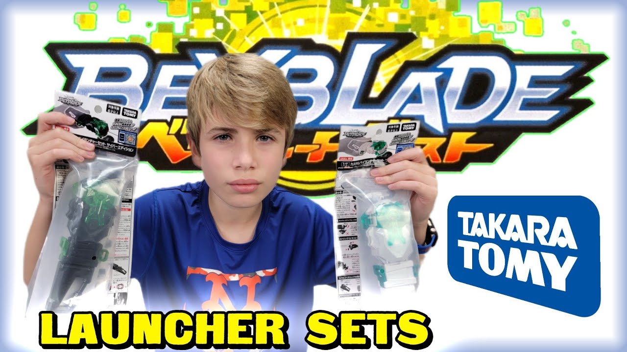 Lançador para Beyblade B-00 WBBA Set Cyber ​​Edition Branco - Takara Tomy